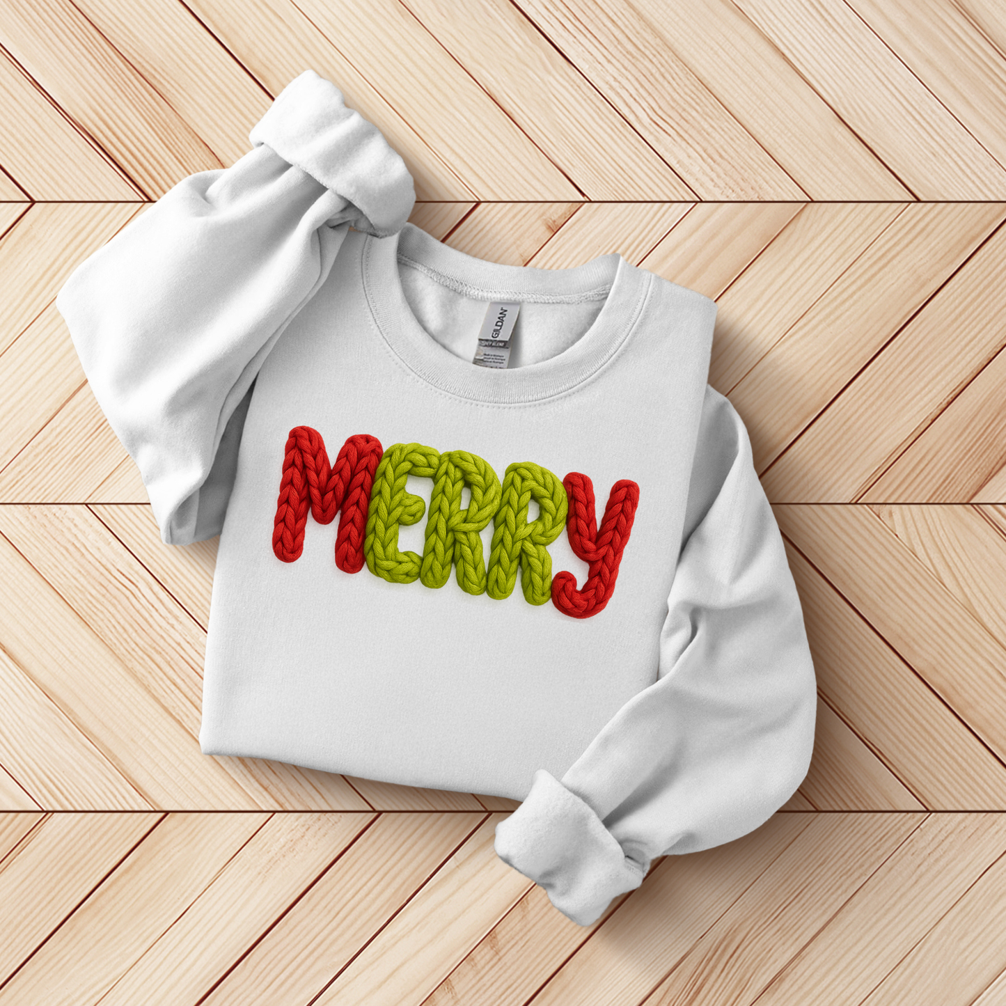 The Textured Knit 'MERRY' Crewneck