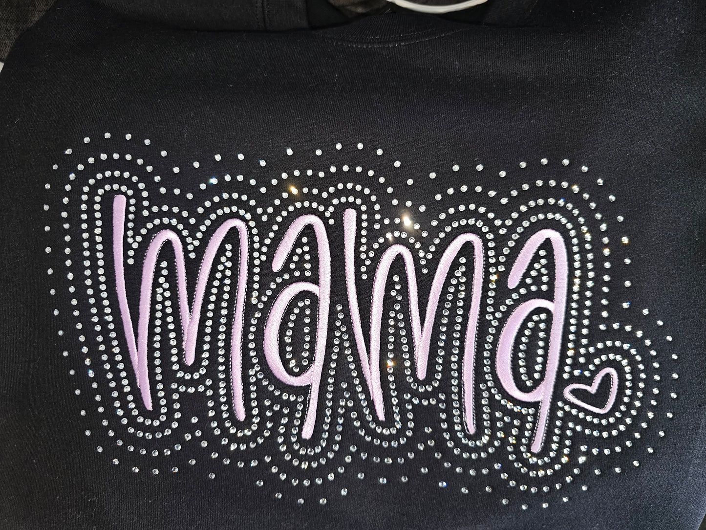Mama Embroidered and Rhinestone Crewneck