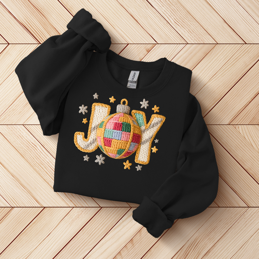 Joy Faux Yarn Graphic Crew Neck