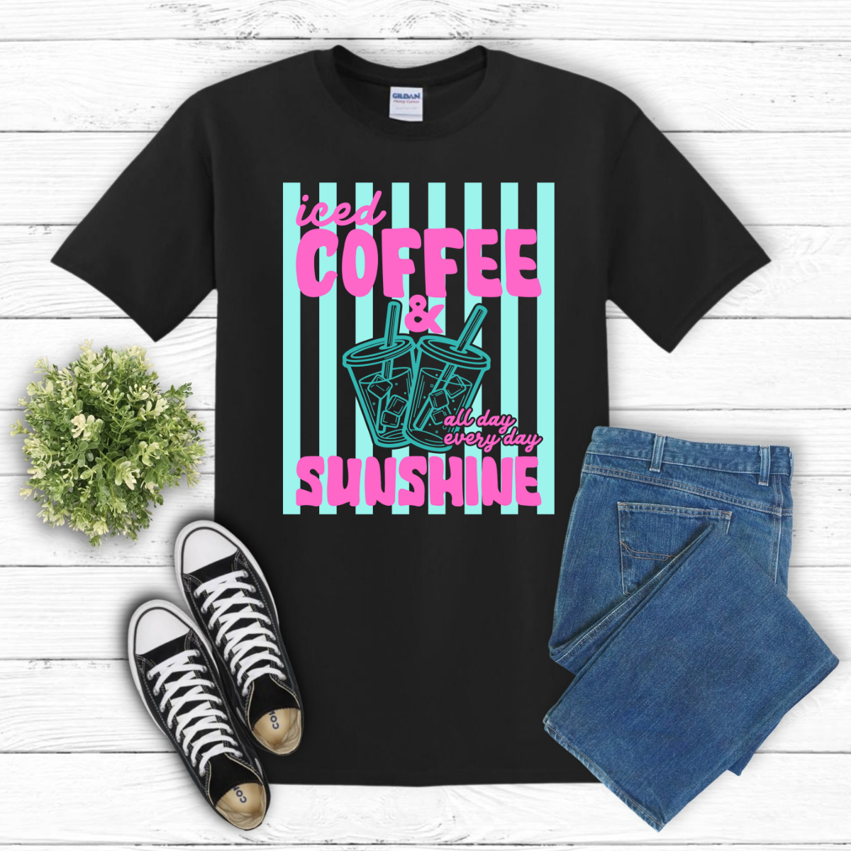 Iced Coffee and Sunshine Graphic Tee