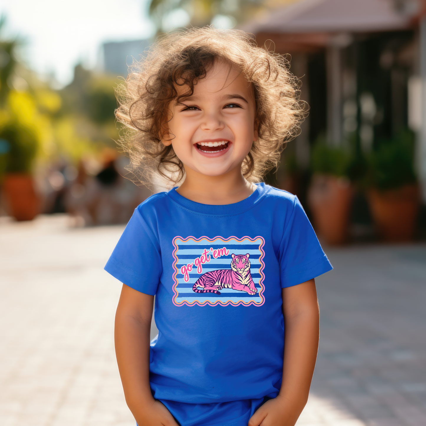 Go Get ’Em Tiger Kids Graphic Tee – Cute Motivational Girls Shirt