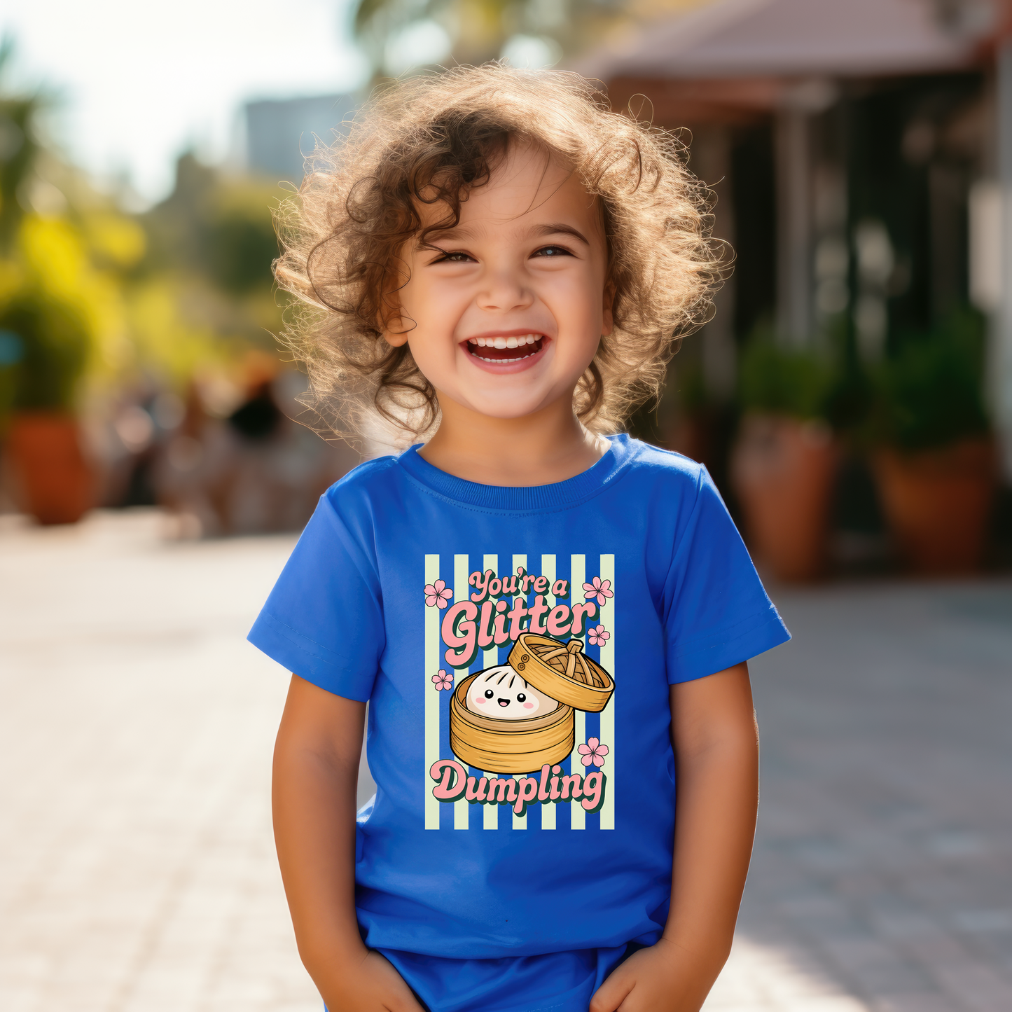 You’re a Glitter Dumpling Kids Graphic Tee – Cute Kawaii Food Shirt for Girls