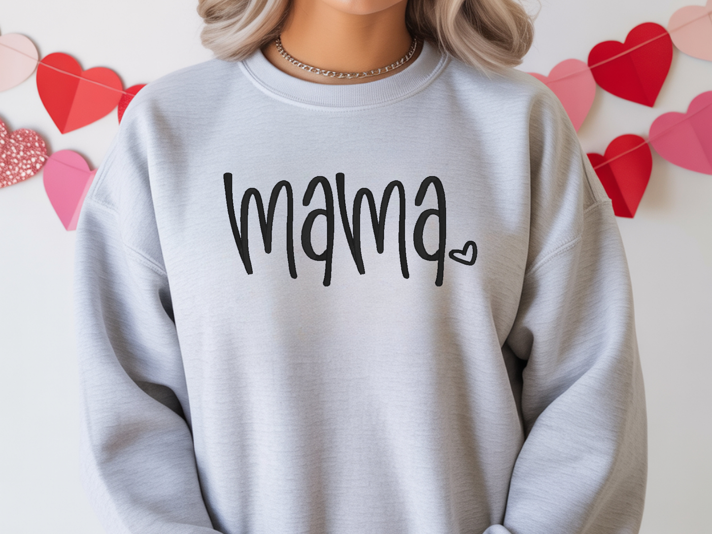 Mama Hand-lettered Embroidered Crewneck